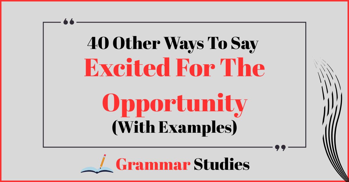 40 Ways To Say “Excited For The Opportunity”