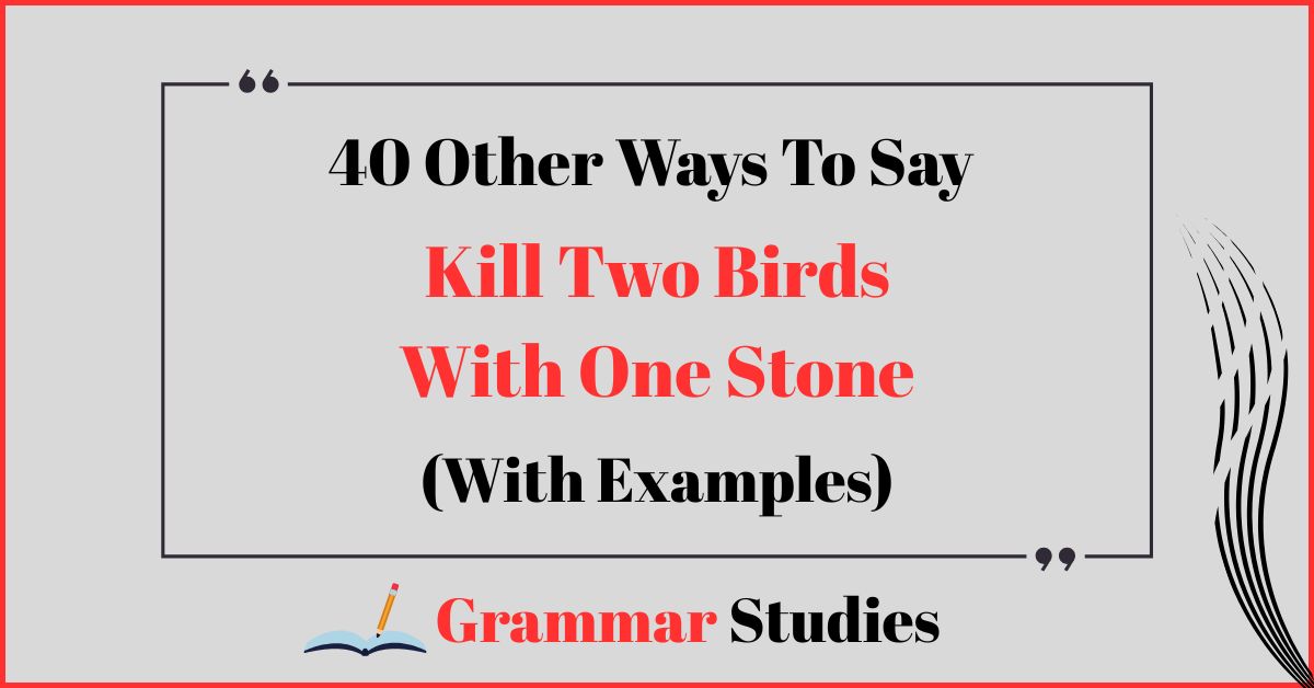 40 Ways To Say “Kill Two Birds With One Stone”